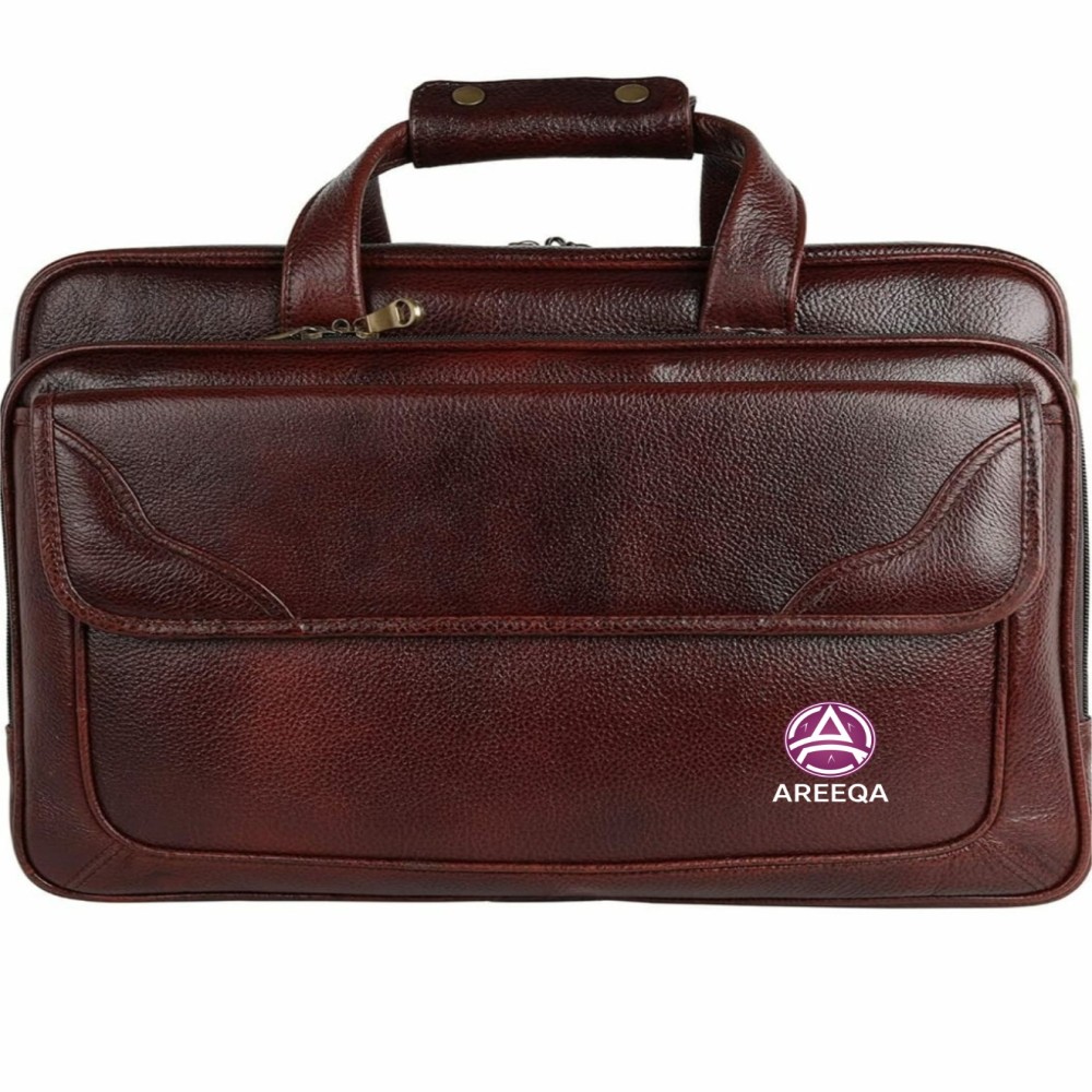 brown leather laptop briefcase - Areeqa Enterprises